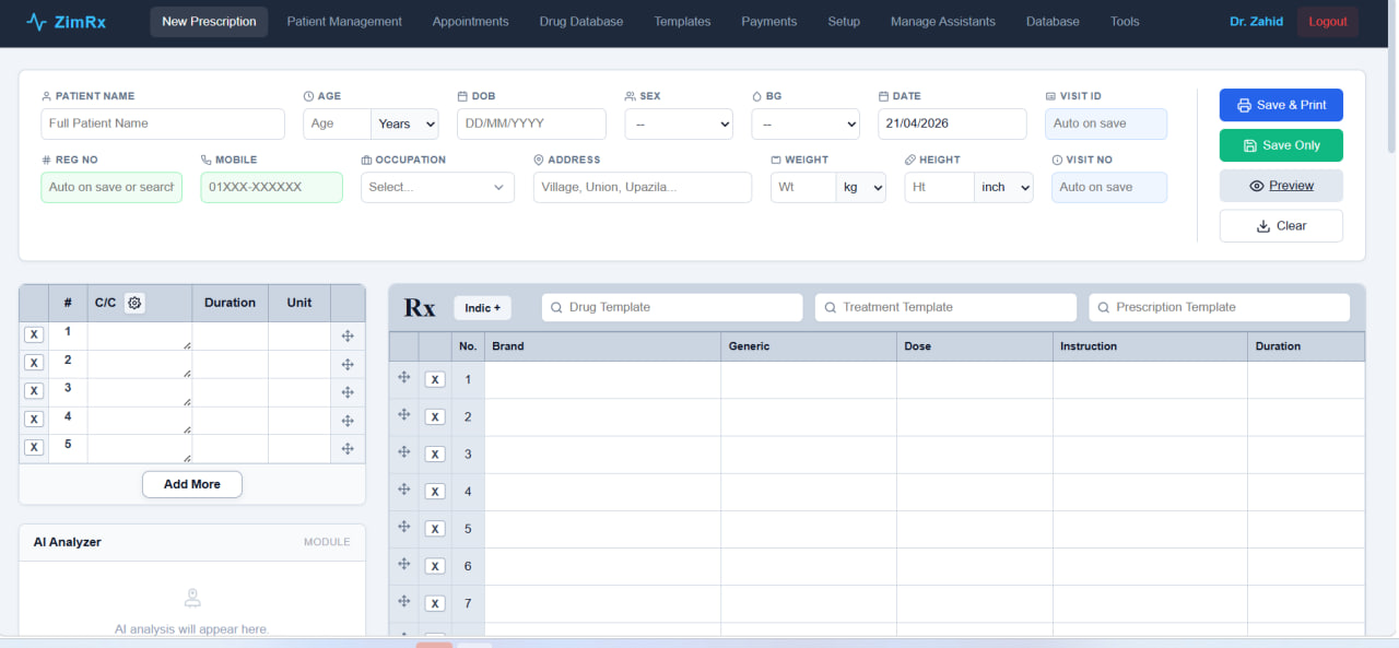 A new digital prescription and EMR system